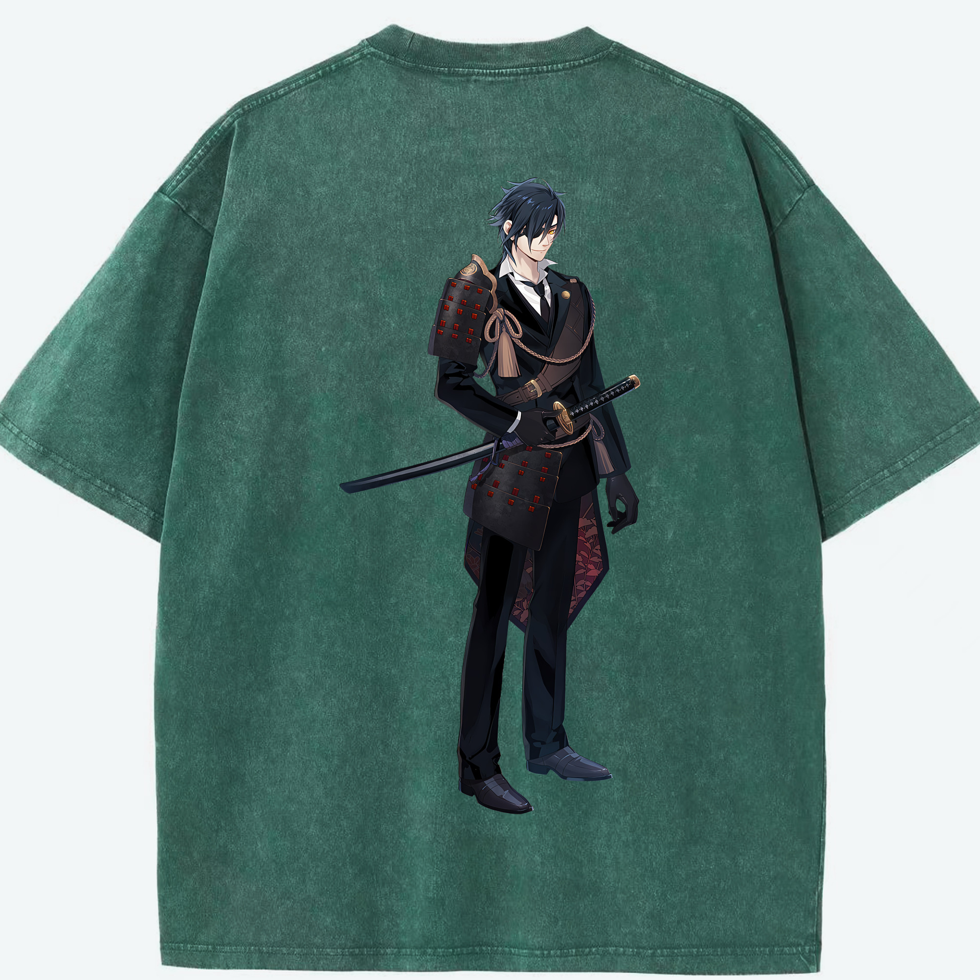 （画像用） 刀剣乱舞 Touken Ranbu 綿100% ヴィンテージ風 半袖Tシャツ（背面プリント）